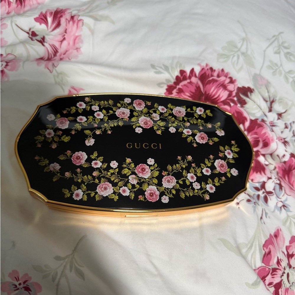 Gucci Black eyeshadow palette with Pink Floral Design